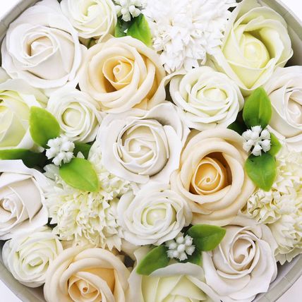 Soap Flowers Gift Box - Wedding Blessings - White & Ivory