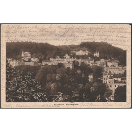 Kirchenplatz, Marienbad, 1934 - Leopold Weil AK