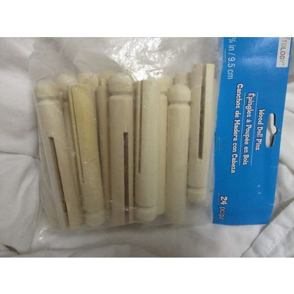 Wood Doll Pins 3 3/4" L x 3/4" W 24 in One Package