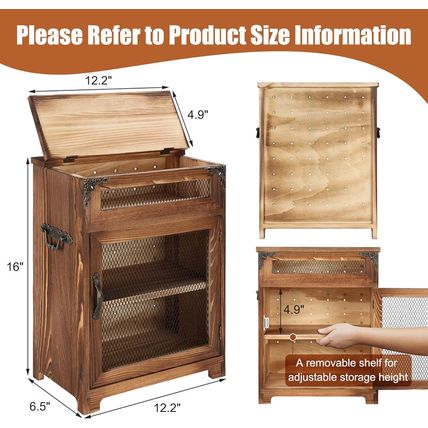 Rustic Wooden Potato & Onion Storage Bin - Kitchen Countertop Vegetable Storage,