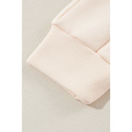 Apricot Drawstring Turtleneck Dolman Sleeve Sweatshirt