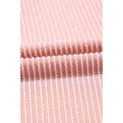 Blossom Corded Knit Crew Neck Puff Sleeve Shift Mini Dress