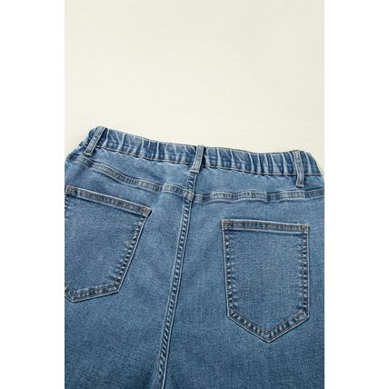 Dusk Blue Medium Wash Super Wide Leg Denim Pants