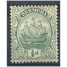Bermuda 1922.SG77a 1/2d Green Mounted Mint.
