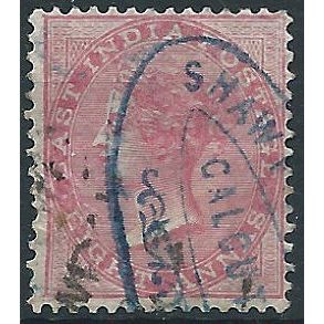 India 1865 SG65 8a Carmine Die I Good/Fine Used . . ..