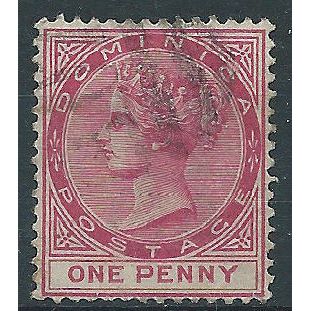 Dominica 1889 SG22a 1d Deep Carmine Wmk Crown CA Fine Used...