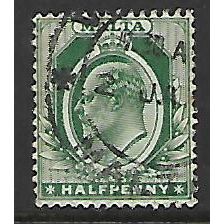 MALTA 1903 1/2d GREEN SG 38 FINE USED