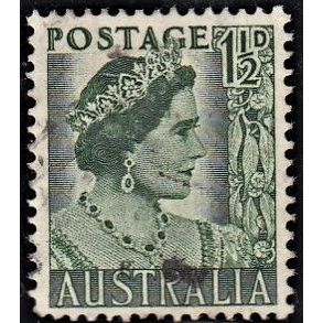 AUSTRALIA, 1950 1.5d Queen Elizabeth. SG 236 (Scott #230), used