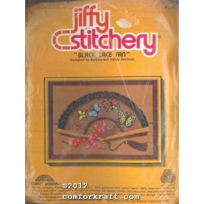 Jiffy Stitchery Black Lace Fan #392 by Barbara & Randy Jennings