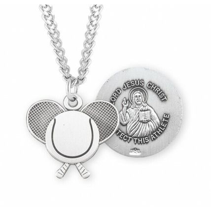 Jesus Christ Sterling Silver Tennis Necklace Medal Necklace