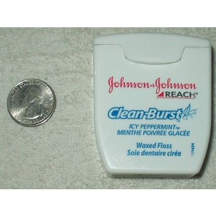 vtg johnson & johnson REACH CLEAN-BURST icy peppermint waxed dental floss 55 yds