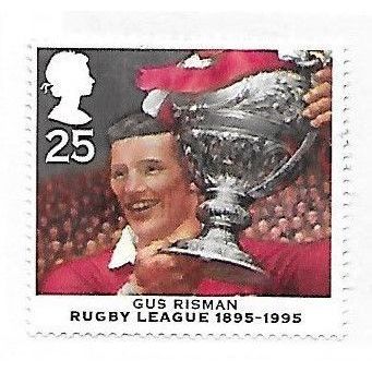 GB 1995 RUGBY LEAGUE 100 YEARS GUS RISMAN CARRYING CUP TROPHY 25p USED