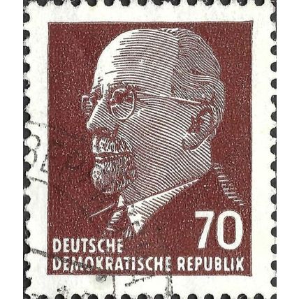 DDR, Walter Ernst Paul Ulbricht, 2nd president, brown 1963, 70pf, #5