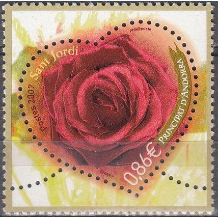 Andorre Français 2007 Michel 660 Neuf ** Cote (2008) 3.00 € Rose rouge