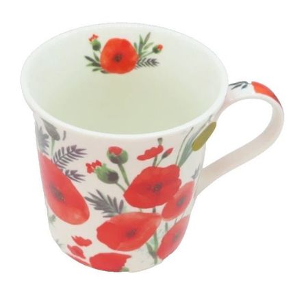 Red Poppies Mug Fine China Mug 9 CM Ceramic Dishwasher & Microwave Safe Gift