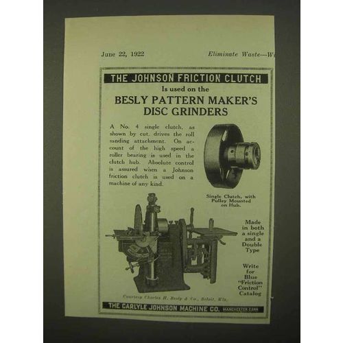 1922 Carlyle Johnson No. 4 Single Clutch Ad