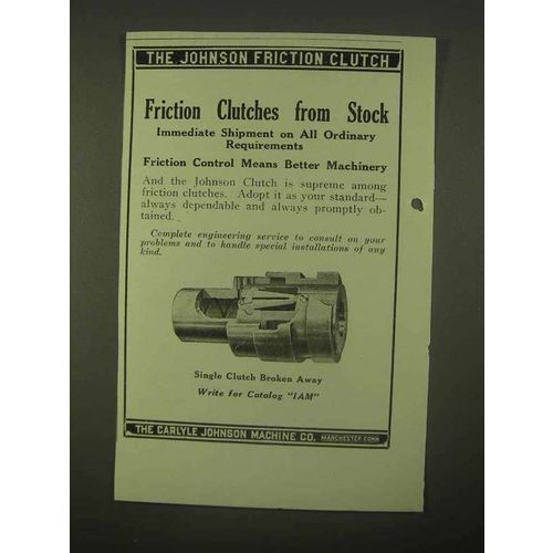 1922 Carlyle Johnson Single Clutch Ad