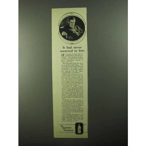 1922 Listerine Antiseptic Ad - It Never Occurred to Him