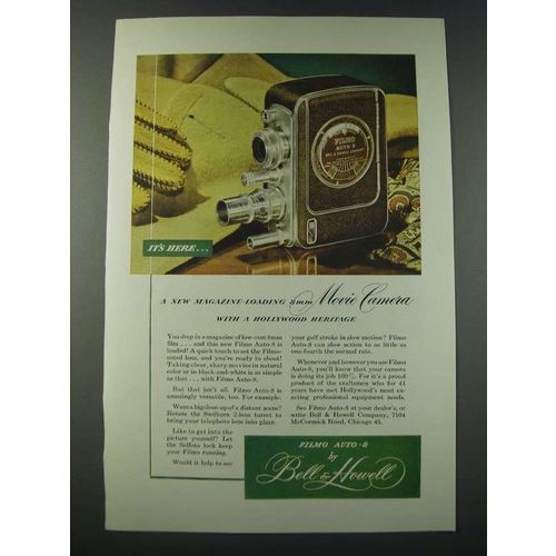1948 Bell & Howell Filmo Auto-8 Camera Ad - Hollywood Heritage