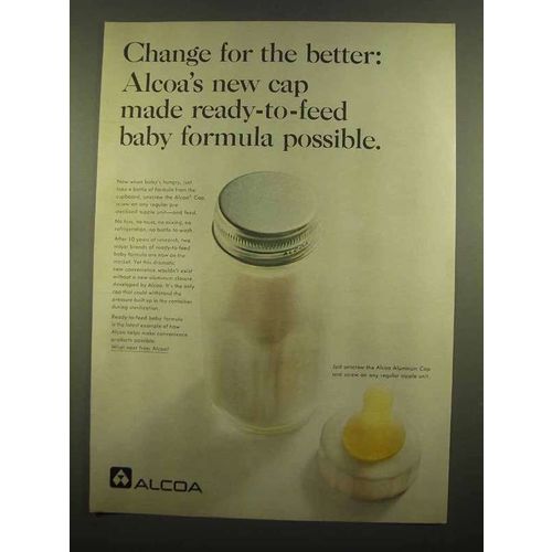 1965 Alcoa Aluminum Cap Ad - Ready-to-Feed Baby Formula