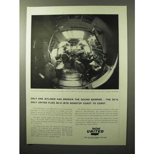 1964 United Airlines Ad - Jetliner Broken Sound Barrier