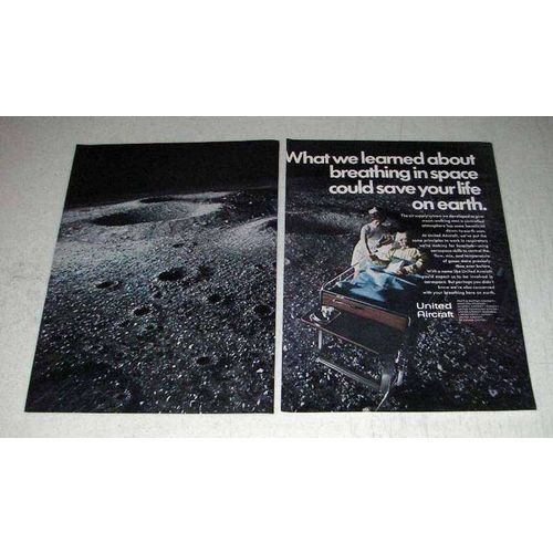 1970 United Aircraft Ad - Breathing in Space
