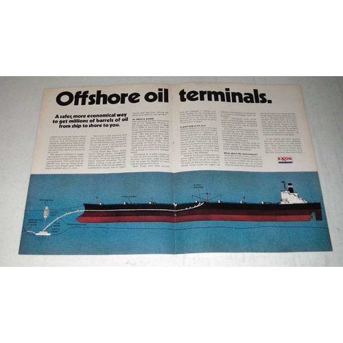 1974 Exxon Oil Ad - Offshore Oil Terminals