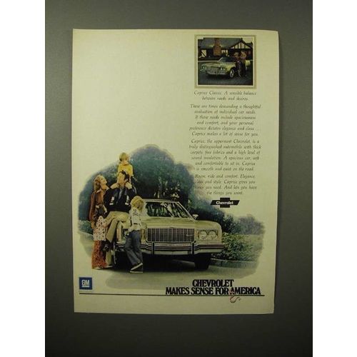 1974 Chevrolet Caprice Classic Car Ad - Makes Sense