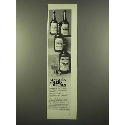 1975 Almaden Sherry Ad - Cocktail, Golden, Cream