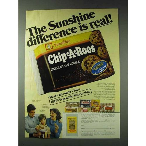 1978 Sunshine Chip A Roos Chocolate Chip Cookies Ad