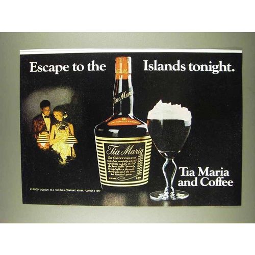 1978 Tia Maria Coffee Liqueur Ad - Escape to Islands