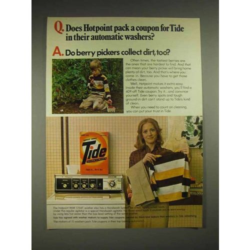 1978 Tide Detergent Ad - Hotpoint Pack a Coupon