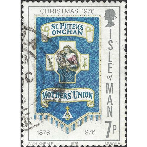 ISLE O MAN, Christmas, St Peters Onchan MU, blue 1976, 7p, #3