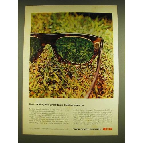 1962 Connecticut General Insurance Ad - How to keep the grass from looking