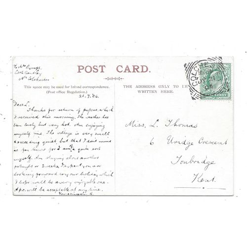 PRINTED POSTCARD OF TRINITY STREET & CHURCH COLCHESTER ESSEX POSTED 1904 (3262)