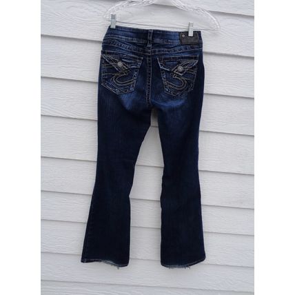 Womens Silver Jeans Suki Surplus W28L30 Denim Blue Jeans Distressed Actual 30x29