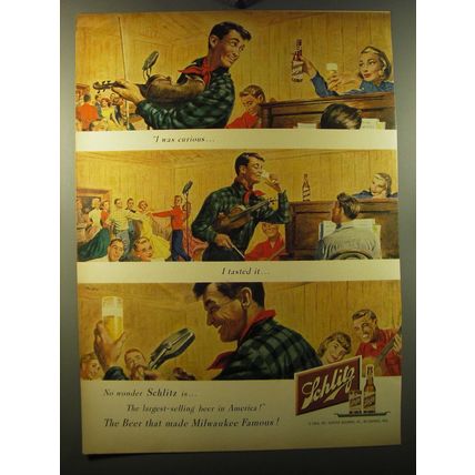 1950 Schlitz Beer Advertisement - was curious