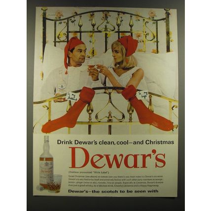 1964 Dewar's Scotch Ad - Drink Dewar's clean, cool - and Christmas