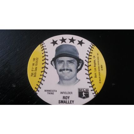 1981 MSA Disc Blank Back Roy Smalley Excellent-Mint (6) Minnesota Twins