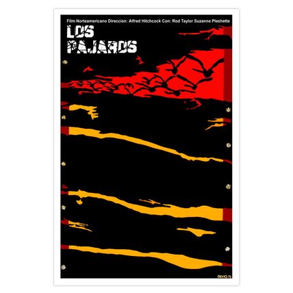 Spanish movie Poster.THE BIRDS.Alfred Hitchcock film.art.Classic Los Pajaros