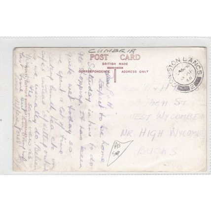 Grasmere Lake and Prince of Wales Island Postcard posted 1948 marks on face