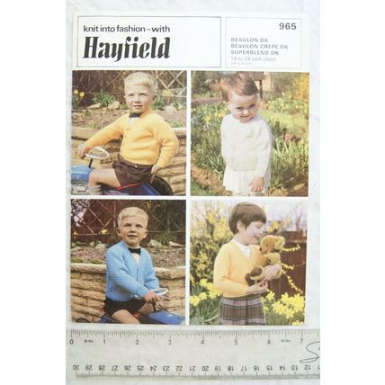 Vintage: Hayfield 965 four toddler's cardigans, DK