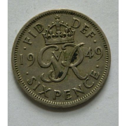 1949 sixpence coin