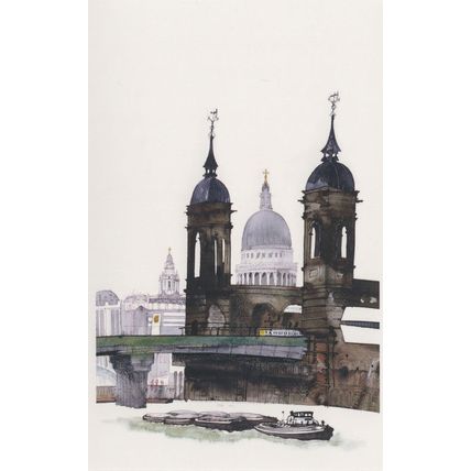 Cannon Street Railway Station in 1970s London Painting Postcard