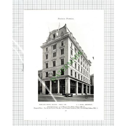 Dorland House Regent Street London J J Joass Architect - 1925 Print / Cutting