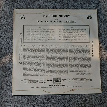 Glenn Miller And His Orchestra – Time For Melody (DLP1049) 1955 (10" LP)