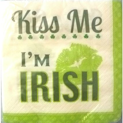 "5 STYLES 100 ST PATRICK'S DAY KISS ME I'M IRISH COCKTAIL PAPER PARTY NAPKINS"