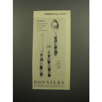1955 Bonniers Bamboo Stainless Steel flatware by Kay Bojesen Advertisement