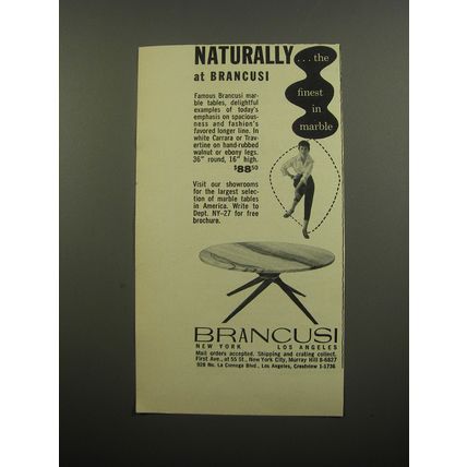 1955 Brancusi Table Advertisement - Naturally ..the finest in marble