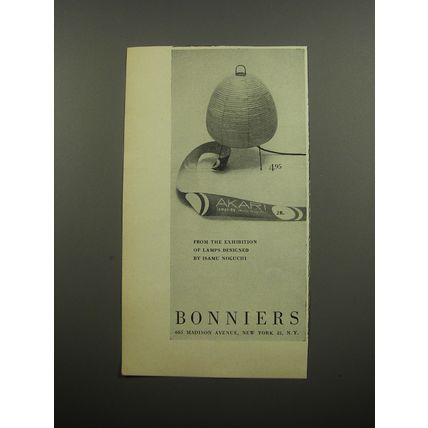 1955 Bonniers Akari Lamps by Isamu Noguchi Advertisement